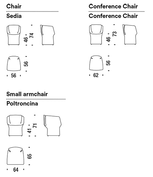 chair moroso bloomy dimensions
