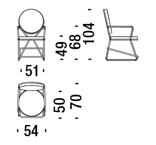 Double Zero Moroso Chair DIMENSIONS