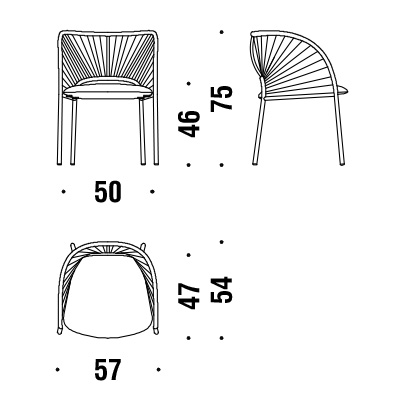 misure sedie moroso yumi intrecciata