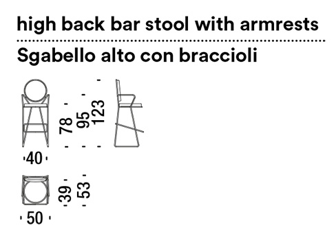 misure sgabello alto moroso double zero