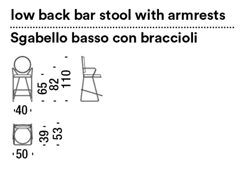 misure sgabello basso moroso double zero