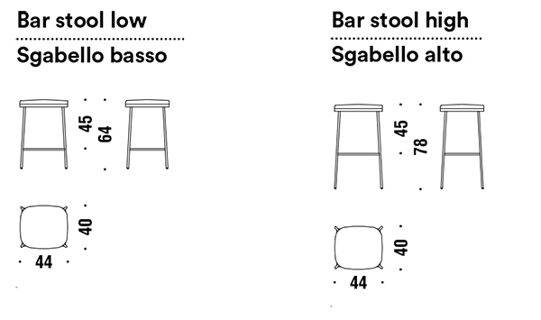 misure sgabello moroso precious