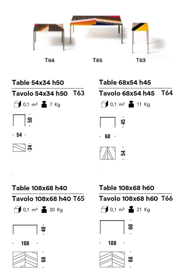 misure tavolino moroso fishbone rettangolare