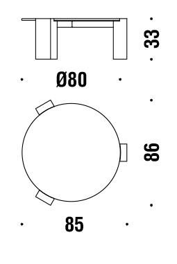 misure tavolino moroso gogan tondo