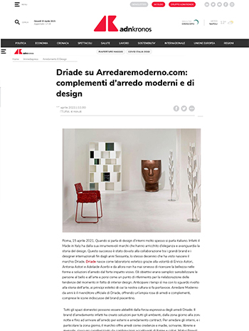 adnkronos about arredare moderno