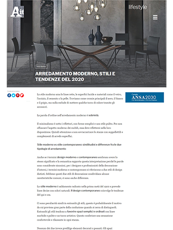 ansa about arredare moderno