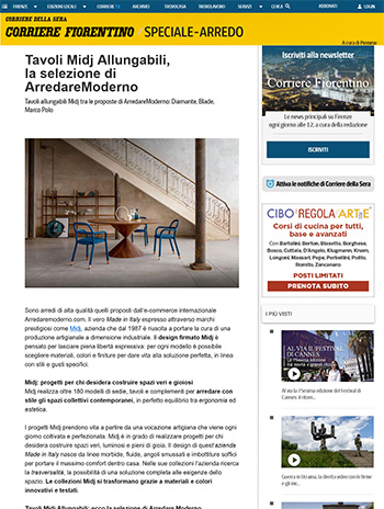 corriere fiorentino about arredare moderno