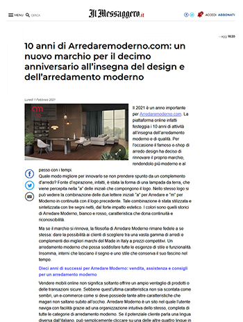 il messaggero about arredare moderno