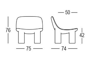 Atene Armchair Plust dimensions and sizes