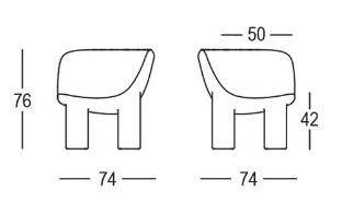Atene Corner Armchair Plust dimensions and sizes