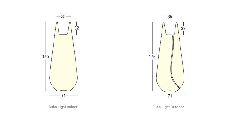 Buba Plust Illuminated Planter Dimensions