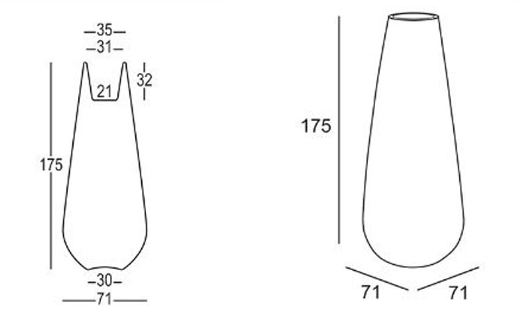Vaso Buba Plust dimensioni e misure