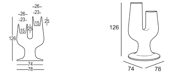 Cactus Vase Plust dimensions and sizes