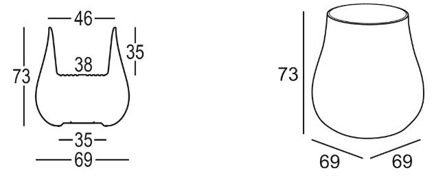 Drop Vase Plust dimensions and sizes