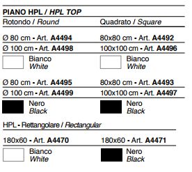 Frozen Dining Table Plust Lightable finishes and colours