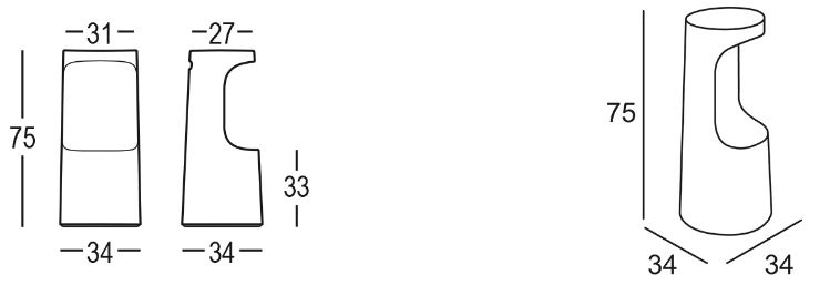 Fura Stool Plust Lightable dimensions and sizes