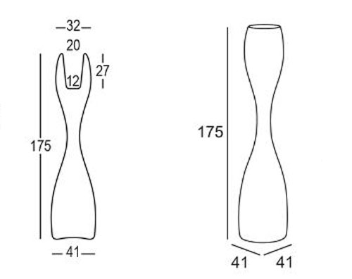 Moai Vase Plust h 175 dimensions and sizes