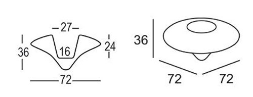 Ninfea Vase Plust 72 dimensions and sizes