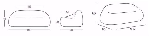 Gumball Sofa Plust luminous dimensions and sizes