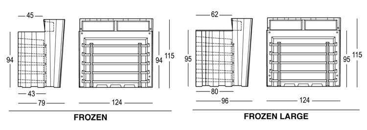 Frozen Bar Counter Plust Lightable dimensions and sizes