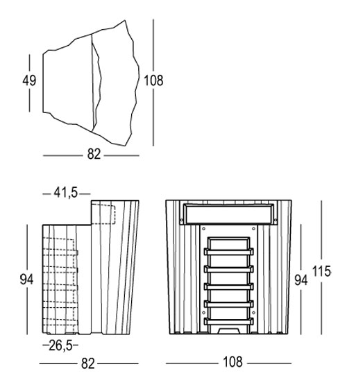 Frozen Corner Bar Counter Plust Lightable dimensions and sizes