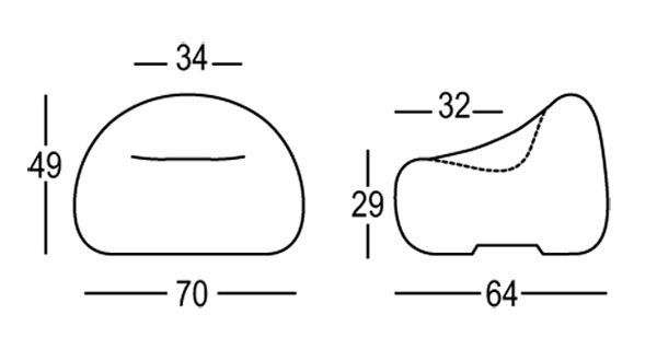 Gumball Armchair Junior Plust dimensions and sizes