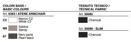 Atene Corner Armchair Plust finishes and colours