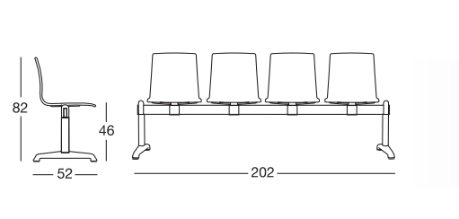 Measurements of the Alice Fireproof 4-Seater Bench