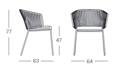 Dimensions of Lisa Filò Nest Scab Armchair
