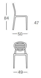 Dimensions of the Top Gio Scab Chair