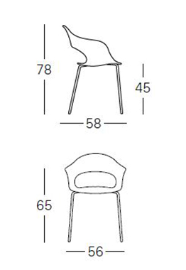Dimensions de la chaise Lady B de Scab