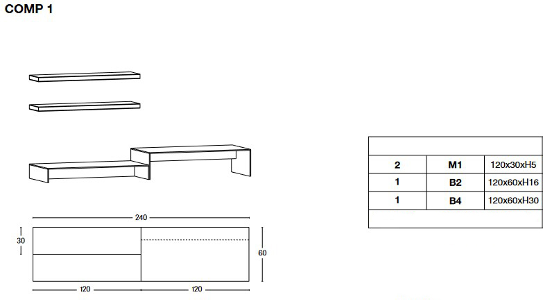 Porta TV WG Tonelli Design dimensioni