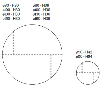 Sestante Tonelli Design round coffee table sizes