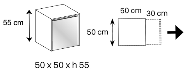 Gotham Bedside Table Tonelli Design sizes