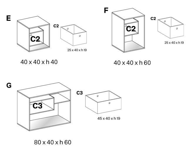Liber Coffee Table Tonelli Design sizes