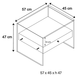 Segret Bedside Table Tonelli Design sizes