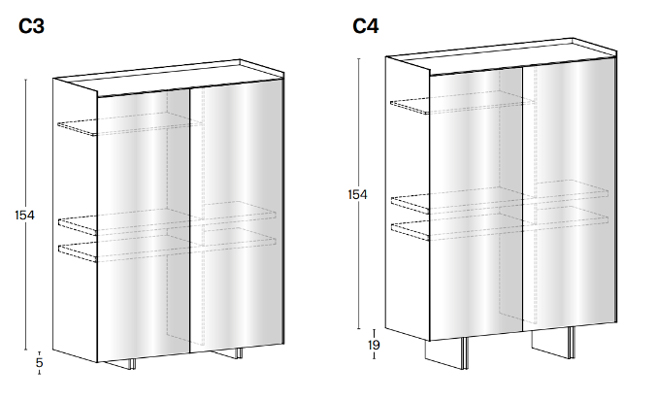 Cabinet Aterea Tonelli Design dimensions