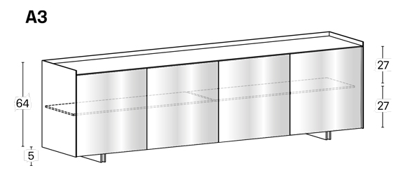 Dimensions Aterea Sideboard Tonelli Design