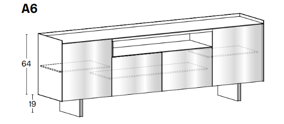 Dimensions Aterea Tonelli Design Sideboard