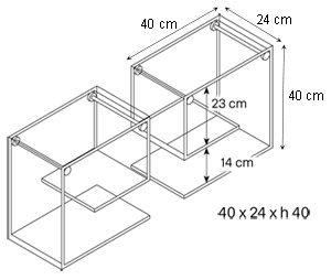 Alfabeta Pair of shelves Tonelli sizes