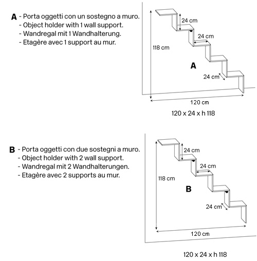 Scala del cielo Shelf Tonelli Design sizes
