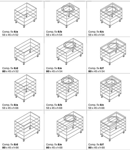 Grattacielo Fix TV stand Tonelli Design sizes