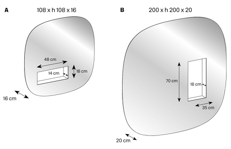 Aperture Wall Mirror Tonelli sizes