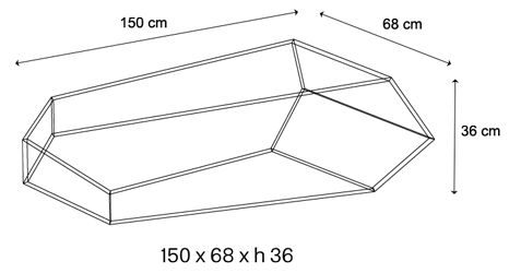 Dekon 2 Coffee Table Tonelli Design sizes
