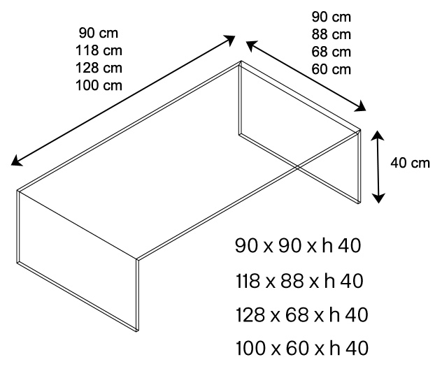 Eden Coffee Table Tonelli Design sizes