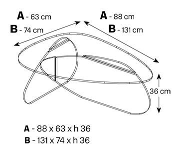 Kat Coffee Table Tonelli Design sizes