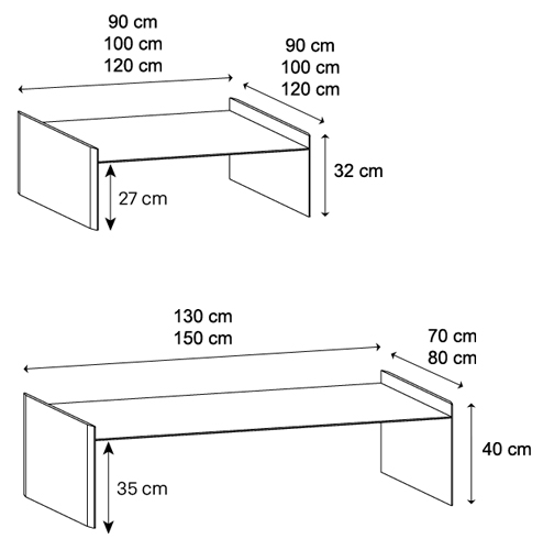 Quiller Coffee Table Tonelli Design sizes