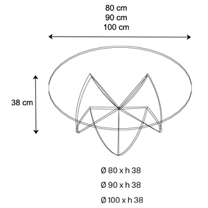 Rosa del deserto Coffee Table Tonelli Design sizes
