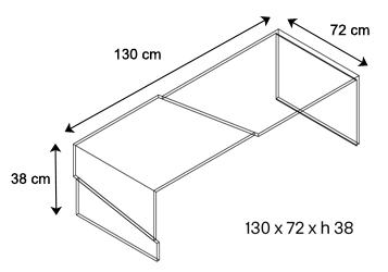 Strappo Coffee Table Tonelli Design sizes
