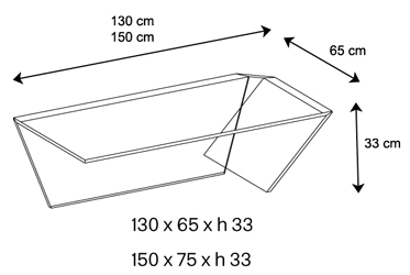 Ti Coffee Table Tonelli Design sizes